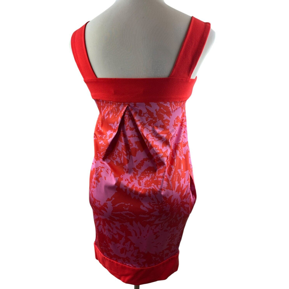 Diane von Furstenberg Silk Blend Pleated Mini Dress Y2K Red & Pink DVF Size 10 - Picture 10 of 13